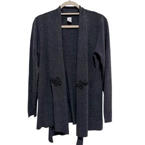 Boutique Open front cardigan - front design in black - size M